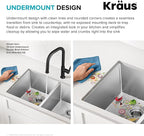 KRAUS Standart Pro 30 -inch Undermount Single Bowl 16 Gauge Stainless Steel Kitchen Sink, KHU100-30
