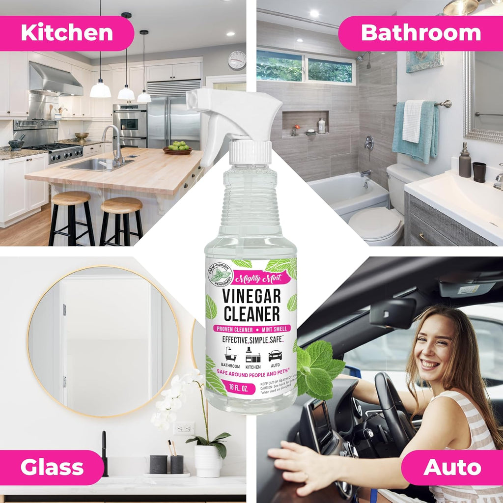 Mighty Mint Vinegar Cleaner, All-Purpose Spray, Spearmint Scent, 16oz