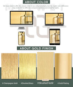 3-Light Bathroom Light Fixtures, Brushed Gold Vanity Light with Cylinder Clear Glass Shade, Modern Vanity Lighting Fixtures Over Mirror, VL143-BG-3