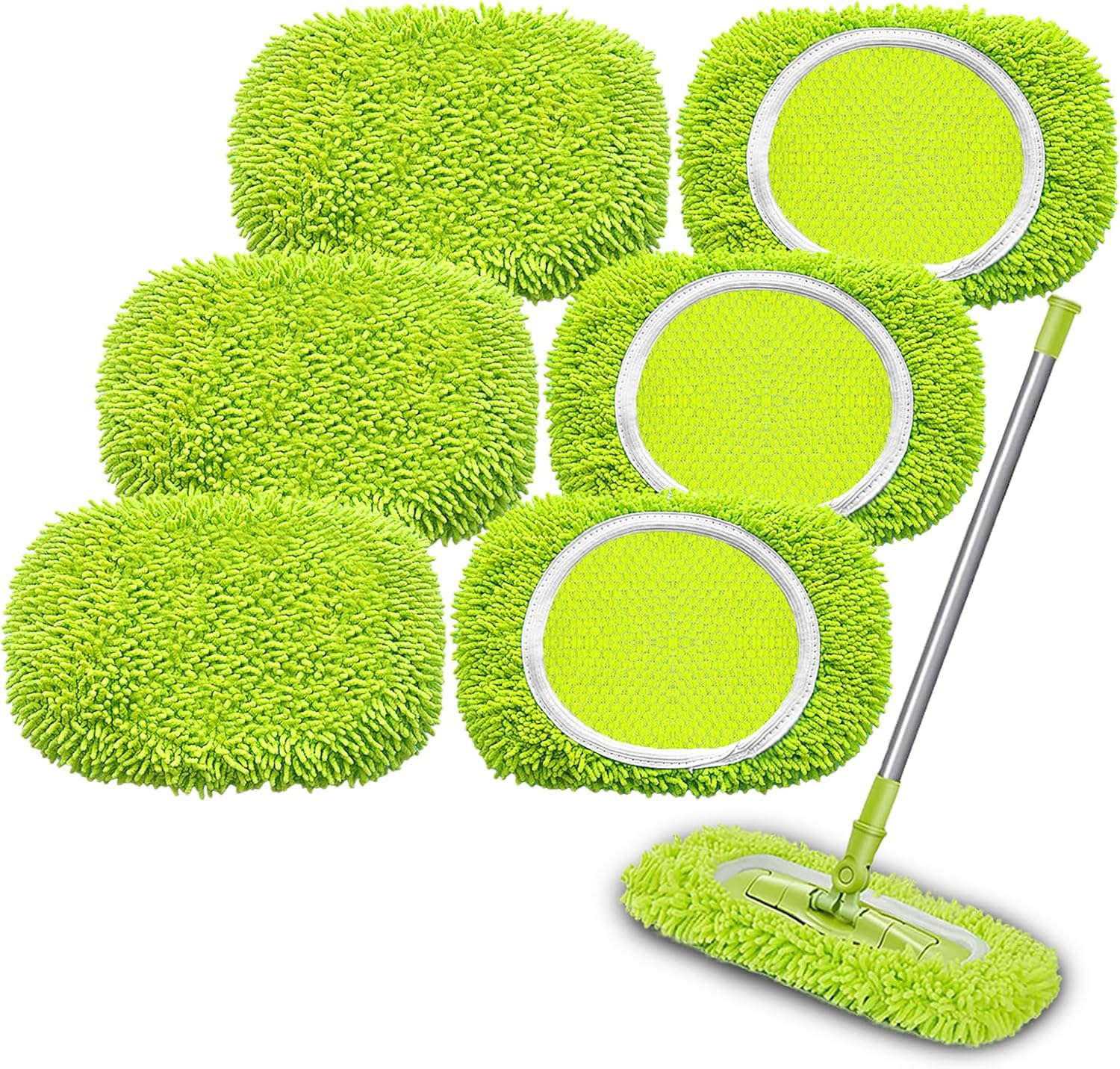 Reusable Mop Pads Refill Compatible with Swiffer Sweeper Mop, Microfiber Wet Mopping Cloths for Floor Cleaning , Ideal for Home Cleaning Washable Floor (6)