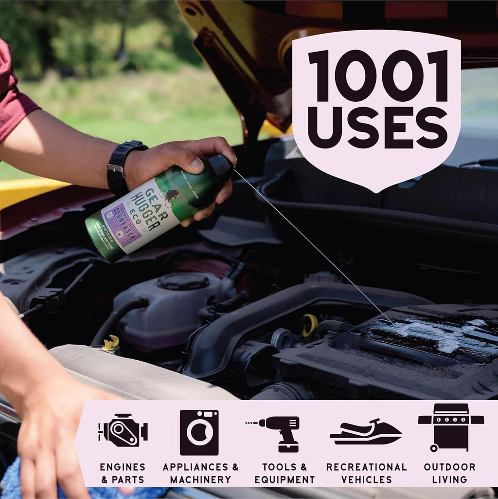 Gear Hugger Degreaser - Eco-Friendly (11 oz, Pack of 1), Degreaser Cleaner Spray - Oven Cleaner, Grill & Brake Cleaner, Dissolves Grease & Grime - Plant-Based, No Petroleum, Non-Toxic, No PTFE