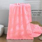 kimteny Kitchen Cloth Dish Towels, 13x28 Inches Premium Dishcloths, Super Absorbent Coral Velvet Microfiber Cleaning Cloths, Fast Drying Rags for Washing Dishes (13x28-6 Pack, Pink)