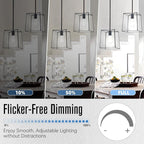 Edison Bulbs 60 watt Equivalent LED, E26 Bulb Dimmable, Cool White 4000K, ST58 Vintage Light Bulbs, 90+ CRI, 6W 600LM, E26 Medium Base, Clear Glass, 18 Pack