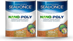 Seal-Once Nano+Poly Penetrating Wood Sealer with Polyurethane - Premium Waterproof Sealant -2 Gallon & Natural