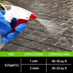 Wet Look Stone Sealer - High Gloss Paver Sealer Stone Color Enhancer Concrete Sealer with Long-Lasting Gloss Protection, Stain Proof for Interior and Exterior Slate, Driveway, Floor, Standsotne (32oz)