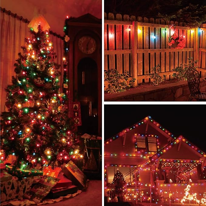 Meconard 25 Pack G40 Colored LED String Light Bulbs, E12/C7 Candelabra Base Shatterproof LED 1 Watt Globe Replacement Bulbs, Multi-Color: Red/Green/Blue/Orange/Purple