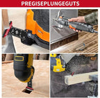 16PCS Japanese Teeth Oscillating Tool Blade, CRV Extra Long Multi Tool Blade Kits for Wood Clean Cutting, Universal Oscillating Saw Blades Fit Dewalt Bosch Milwaukee Ryobi