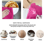 kimteny 13x28 Inches Kitchen Cloth Dish Towels, 400 GSM Premium Dishcloths, Super Absorbent Coral Velvet Microfiber Cleaning Cloths, Fast Drying Rags for Washing Dishes (8 Pack, Rose Red)