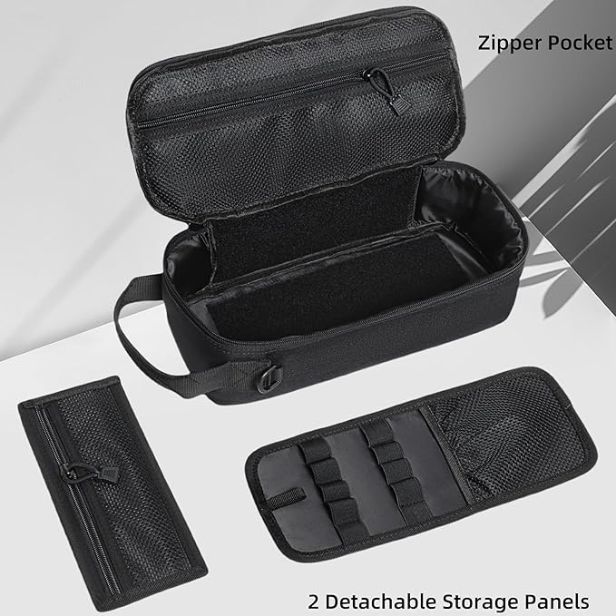 12-Inch Heavy Duty Small Tool Bag with D-Ring Clip,Flag Patch&Shoulder Strap - Small Tactical Molle Zipper Tool Bag,EDC Storage Tool Bags for Men,Multipurpose Utility Work Organizer Bag