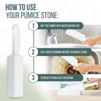 Powerstone Pumice Stone Toilet Bowl Cleaner with Handle (1-pack) - A Solution for Hard Water Stains on Toilets, Grills, Tiles, Grout & Pools