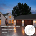 GRUENLICH Dusk to Dawn Outdoor Wall Lantern, Exterior Wall Sconce Light Fixture, Outside Porch Lighting with Clear Glass for House, Patio, White, 4 Pack