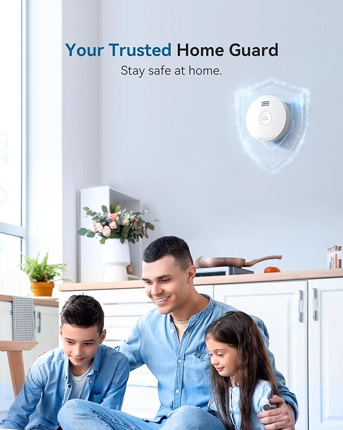 SITERWELL Smoke Detector, Smoke Detector 10 Year Battery with Photoelectric Sensor, Fire Alarm with Low Battery and Fault Warning for House and Bedroom, UL217-9th Listed, GS525A, 12 Packs