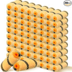 Leumoi 200 Pcs 4 Inch Mini Paint Roller Bulk Small Microfiber Roller Cover 1/2" Nap for Paint Brush for House Painting Supplies DIY Craft Home Wall Repair Tool Kit Set (Yellow Base, Black)