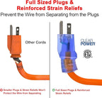 Clear Power Indoor/Outdoor Extension Cord, 25 Ft, Orange, 16AWG, 13A, SJTW [ETL Listed] 3 Prong Grounded Plug, 16/3, Water & Weather Resistant, Flame Retardant w/Power Indicator Light (CP11116)