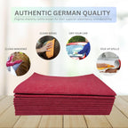 10 Pack Extra Large Original German Shammy Cloths Chamois Towels Super Absorbent for Pets, Parenting Tool Cleaning for Home and Commercial Use Wholesale Bulk (Red)