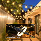 LED Outdoor String Lights with 10 Shatterproof Edison Bulbs, 23FT Commercial Grade Patio Lights, Replaceable Wick Outside Hanging Lights Waterproof for Porch, Deck, Garden, Backyard 2700K