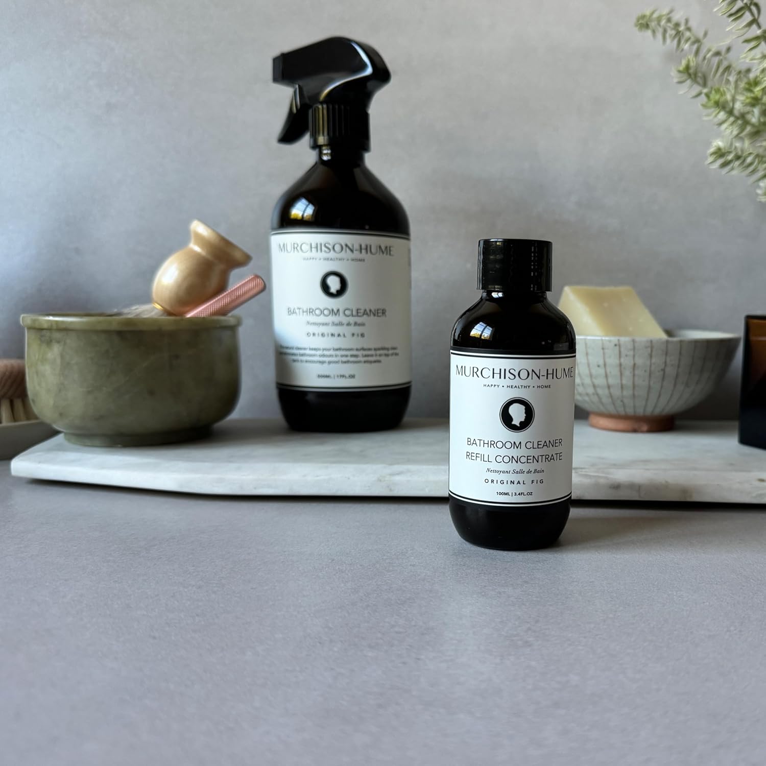 Murchison-Hume Plant-Based, Multi-Surface, Tub and Tile Bathroom Cleaner, Travel-Friendly, Eliminate Odor, Reduce Plastic Waste, Original Fig, 3.4oz Refill Concentrate