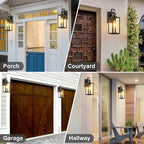 Pia Ricco Motion Sensor Outdoor Wall Lantern, Dusk to Dawn Lighting Sconce, Modern Matte Black Exterior Light Fixture, Waterproof Mount Porch Lights With Clear Glass for Garage, ETL Listed