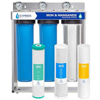 Express Water Whole House Water Filter System | IRON & MANGANESE | 3 Stage Full Home Filtration, Top-Tier Filters Removes Stains/Color on Glass-Ware, Fixtures, Laundry, Signf. Reduces Lead & Arsenic