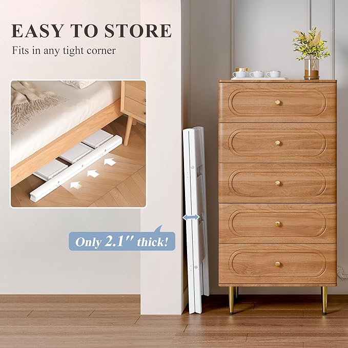 GameGem 3 Step Ladder, Folding Step Stool with Wider Pedal, Anti-Slip Feet & Non Slip Stripes, Aluminum Sturdy Material, 300Lbs Capacity, Elegant Look of Modern White Better Matches Your Home