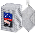 50 PCS 3-Layer Non-Scratch Multipurpose Steel Wire Dishcloths - Reusable Quick-Dry Odor-Free Scrub Cloths for Dishes, Kitchen Cleaning Cloths for Cookware, Sinks, Stove Tops(7.87X7.87)