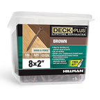 Deck Plus 2 Inch Epoxy Coated Exterior Wood and Fence Screws #8 x 2 Torx/Star Drive Included Coarse Thread, Outdoor Rust Resistant Decking Screw, Brown, 5lb Box, 625 Pieces | 49005