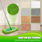 Set of 4 Reusable Microfiber Mop Pads Compatible with Swiffer Sweeper, Dry Sweeping Cloths, Washable Wet Mopping Cloth Refills for Floor Cleaning (Mop is Not Included) (4 Pack, Green)