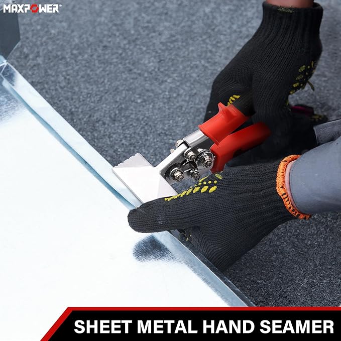 MAXPOWER Sheet Metal Hand Seamer, 3-inch and 6-inch Straight Jaw Sheet Metal Bender Tools with Ergonomic Handle, 2-Pack Metal Bending Tools