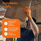 Inspire Heavy Duty Orange Nitrile Disposable Gloves | ULTRA 8 Mil Diamond Textured Grip | Industrial Mechanic Food