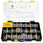 2300 Pieces Hardware Assortment Kit - Metric & SAE Machine Screw Assortment Kit with Assorted Nuts, Bolts, and Washers (3 Trays)