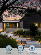 LEONLITE 10-Pack Low Voltage Landscape Pathway Lights, LED Bollard Path Lights, 3W Outdoor Landscape Lighting for Driveway, Garden, Aluminum, 12-15V AC/DC, IP65 Waterproof, 3000K Warm White, Black