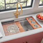 Ruvati 36-inch Workstation Kitchen Sink - Dual Tier Undermount Kitchen Sink - 16 Gauge Stainless Steel Kitchens Sinks with Brushed Finish hides scratches - RVH8277