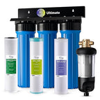 iSpring Whole House Water Filter System w/Jumbo-Sized Spin Down Sediment Filter, Polyphosphate Anti-Scale, GAC+KDF, and Carbon Block Water Filters, Water Descaler and Filter, Model: WGB32B-KDS+WSP50J