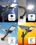 Gefolly SL-10000W Solar Street Lights Outdoor, 600000LM Commercial Parking Lot Light Dusk to Dawn IP67 Waterproof 6500K Security Flood Lights with Motion Sensor Lamp for Yard, Road