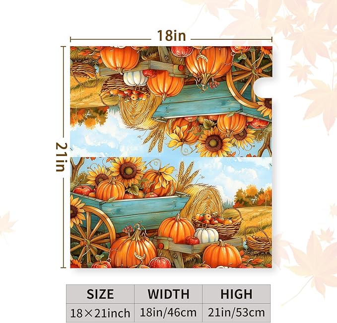 Fall Pumpkins Mailbox Covers Magnetic Standard Size 21 X 18 Inch Autumn Harvest Sunflower Mailbox Wraps Cover Farmhouse Seasonal Letterbox Covers for Garden Yard Outdoor Decor