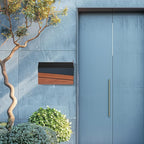 Wall Mount Mailboxes, Morden Mailbox for House, Metal Outside Mailbox with Walnut Wood Panel, Large Capacity Galvanized Steel Post Box with Flag (No Keys Locking)