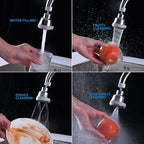 4 Spray Modes Faucet Aerator,360 Degree Faucet Sprayer Attachment,Big Angle Kitchen Faucet Aerator,Swivel Faucet Extender,Sink Sprayer Attachment for faucet,55/64 inch Female Thread (Chrome)