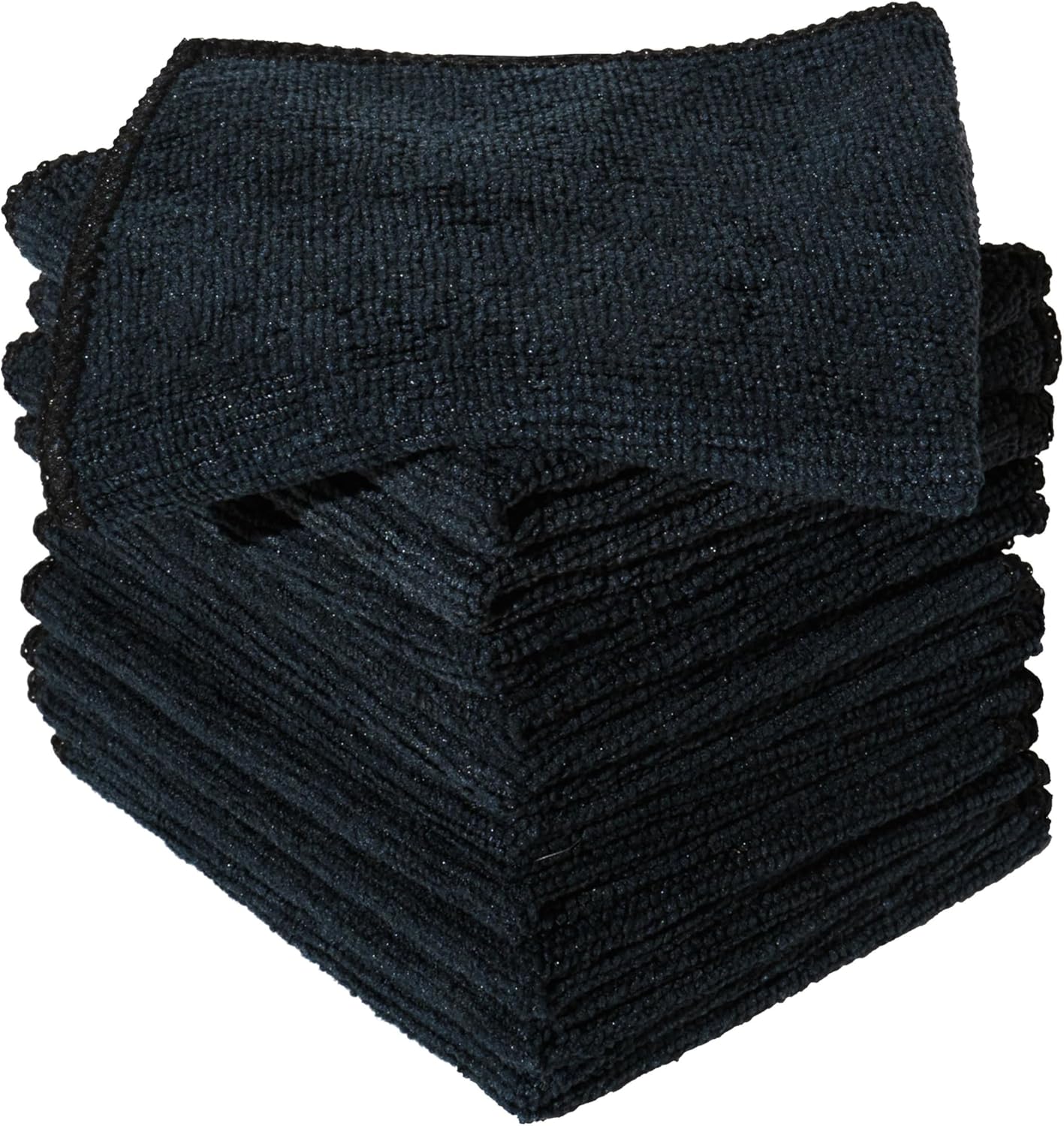 Furniture Clinic Pack of 10 Microfiber Cloths – Lint Free - Black Cleaning Cloths - Reusable and Washable