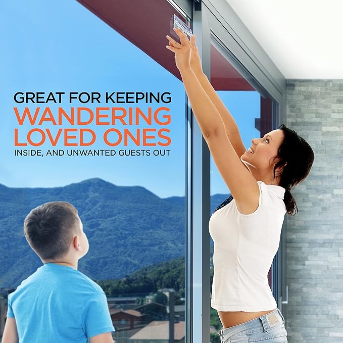 Sliding Glass Door Lock for Home Safety - 10 Pack Sliding Patio Door Locks, Child Safety Slide Window Stopper, Extra Strong Adhesive