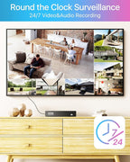 ZOSI 4K PoE Security Camera System, Person Vehicle Detection, 6pcs 4K Indoor Outdoor Spotlight PoE Cameras, Night Vision, 2 Way Audio, 8CH 8MP Home Surveillance NVR with 2TB HDD for 24/7 Recording