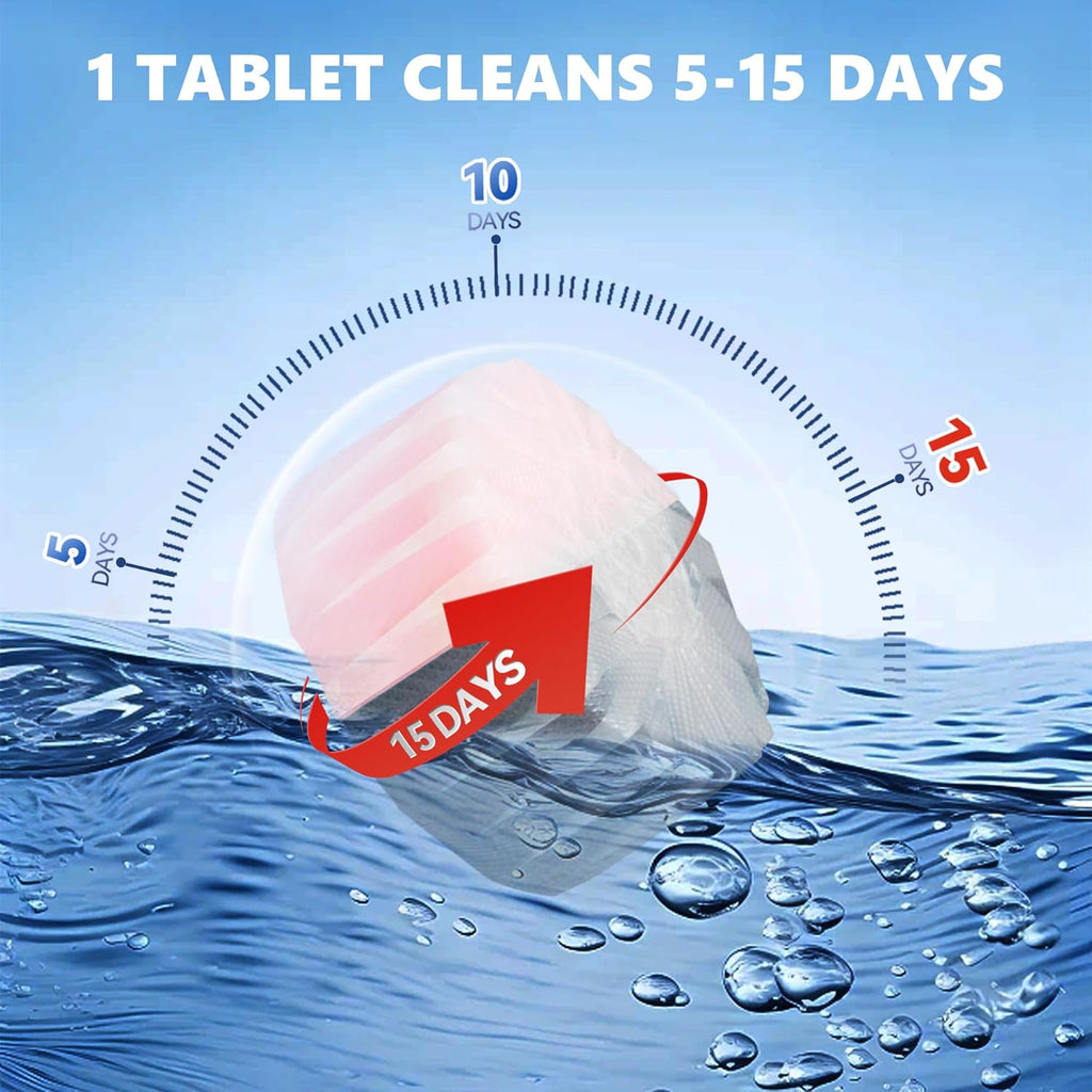 Toilet Bowl Cleaner Tablets, Automatic Toilet Bowl Cleaners, Long-Lasting Toilet Tabs Drop in Tank for Deodorizing & Descaling, Blue & Pink, 20 Packs