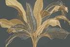 Large Banana Leaf Wallpaper on Gray Background, Art Wall murals for Bedroom, Living Room, Bathroom(Non-self-Adhesive)