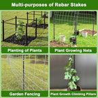 AAGUT 16 Inch Rebar Stakes Heavy Duty 16 Pack 3/8" Diameter Landscape Timber Spikes, Straight Stakes with Chisel Point End, Ground Anchors for Camping Tent, Garden Plant Support, Concrete, Black