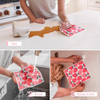 Papaya Reusable Paper Towels, Premium Swedish Dishcloths, Washable Reusable Dish Cloths, 1 Sheet Replaces 17 Rolls, Eco Friendly Stocking Stuffer - 4 Sheets, 2 Hooks