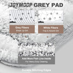 JOYMOOP Flat Mop Pads, Microfiber Mop Cleaning Pads, Washable Pads, Pads Replacement for Flat Mop or Mop Bucket Set, Pack of 4 Refills 13inch - Stripe