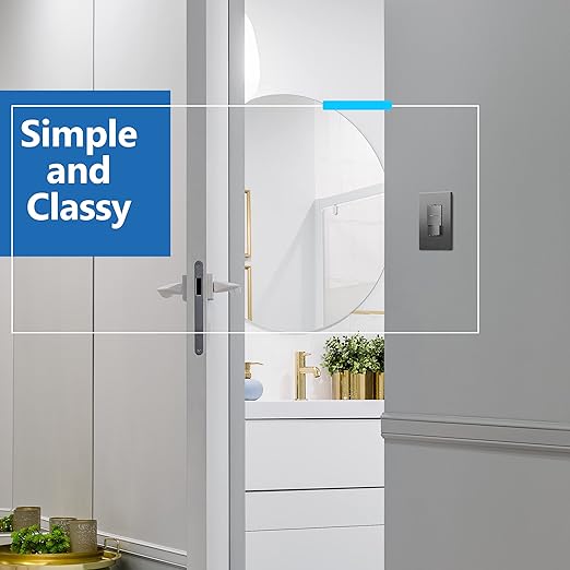 IDER Minimalist Design Matte Finish Lighted Triple Switch, Combination Frameless Decorator Switch with Locator Light, Ground Terminal, Single Pole, 15A 120-277V, UL Listed, LCS3-1P-SG, Space Gray