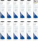 Pentair Pentek CBC-10 Carbon Water Filter, 10-Inch, Under Sink Carbon Block Replacement Cartridge with Bonded Powdered Activated Carbon (PAC) Filter, 10" x 2.5", 0.5 Micron, Pack of 12