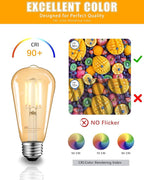 MASTERY MART Dimmable Vintage E26 LED Light Bulb, 2200K Warm White, 5.5W 60W Equivalent, Glass ST19 Edison Style, 400LM Decorative Filament Bulb, UL, Energy Star, 16 Pack