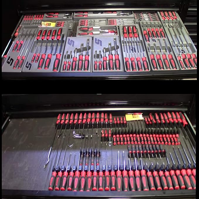 ToolBox Widget Screwdriver Organizer Pro Series 4.0 – Magnetic Holder for Tool Drawers – Modular Toolbox Organizer System – Tool Storage for Professional & DIY Mechanics - 6 Pack, 72 Holders