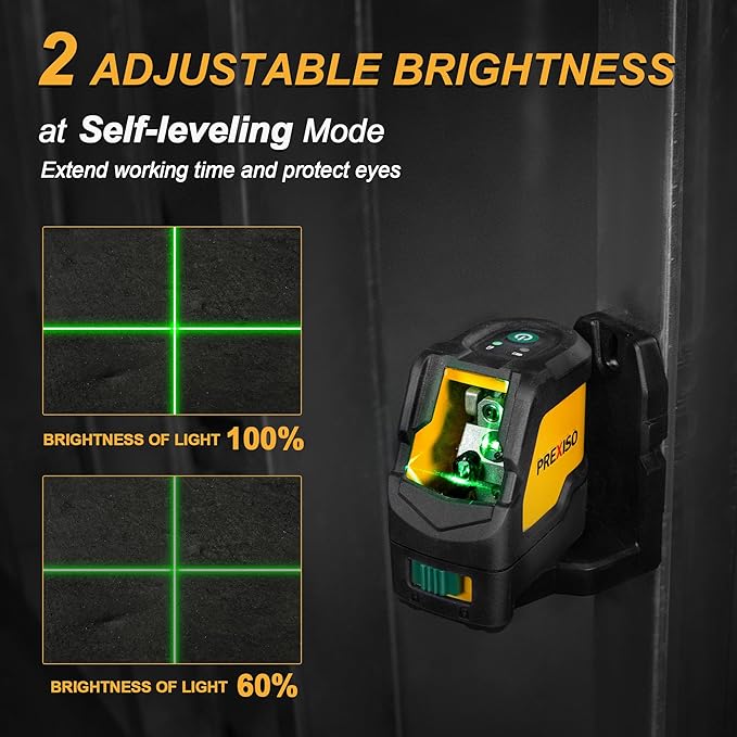 Prexiso Laser Level with Tripod, IP54 Professional 150 Wide Angle - 100Ft Cross Laser Line Tool for Construction, Ceiling Alignment, Floor Tile